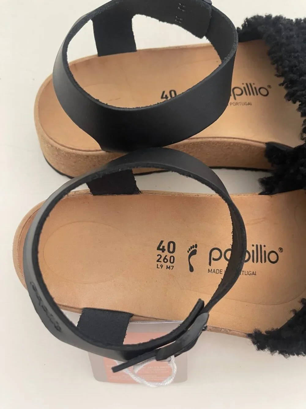 NEW Papillio Glenda Teddy Sandal ~ Black ~ Size 40